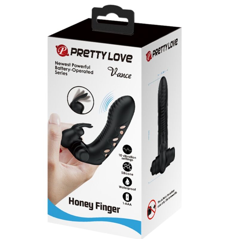 PRETTY LOVE - FUNDA DEDO VIBRADOR VANCE BLACK RABBIT