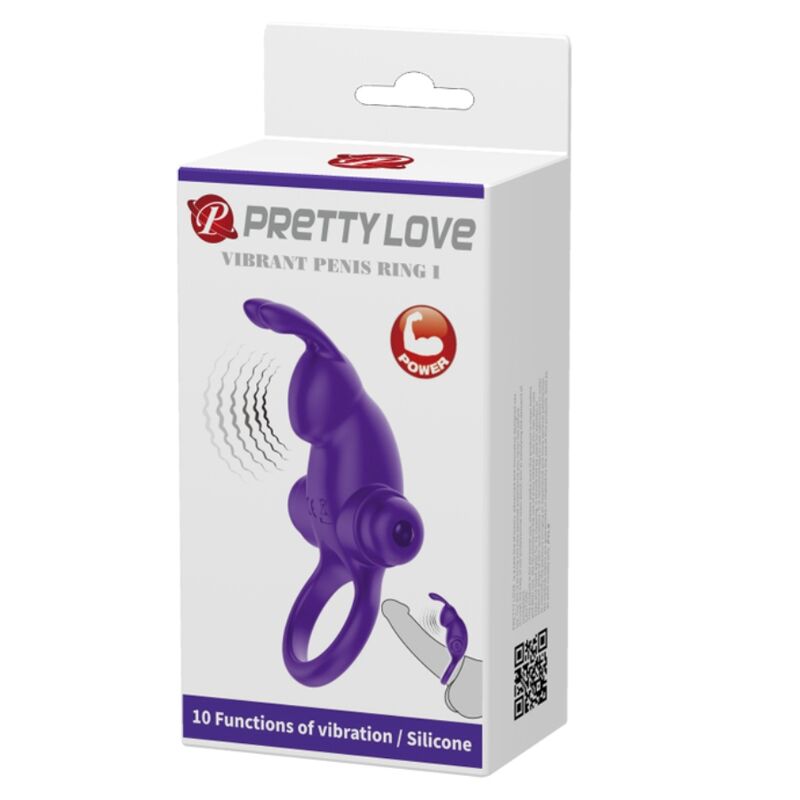 PRETTY LOVE - I CONEJO ANILLO VIBRADOR PARA PENE MORADO