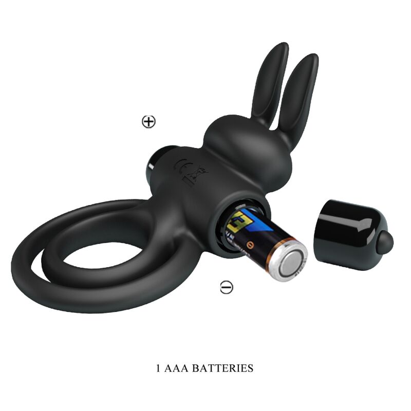 PRETTY LOVE - RABBIT RING VIBRATOR III FOR PENIS BLACK