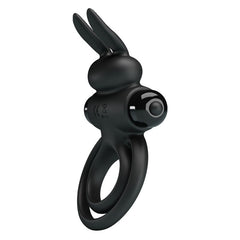 PRETTY LOVE - RABBIT RING VIBRATOR III FOR PENIS BLACK