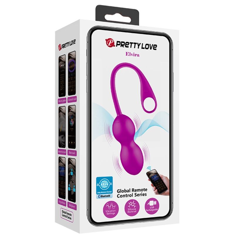 PRETTY LOVE - ELVIRA PURPLE RECHARGEABLE VIBRATING BALLS