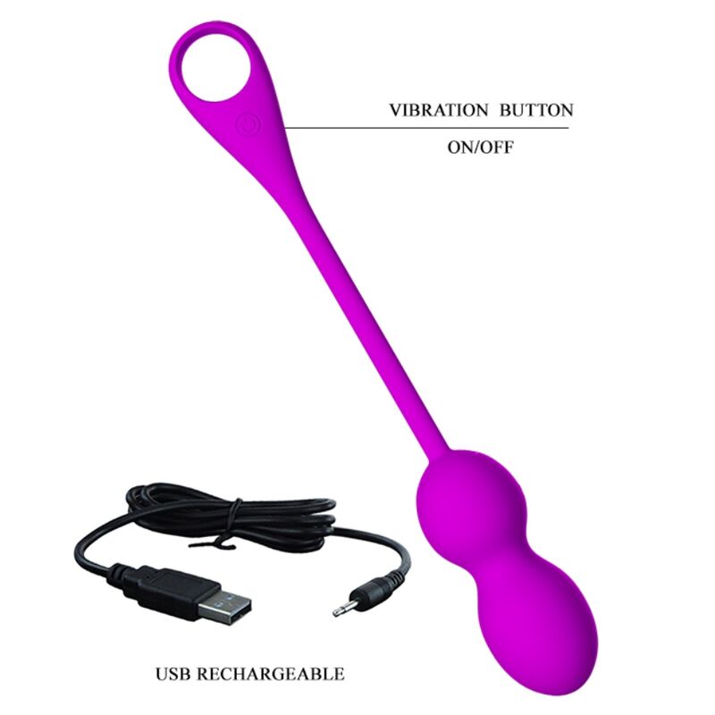 PRETTY LOVE - ELVIRA PURPLE RECHARGEABLE VIBRATING BALLS