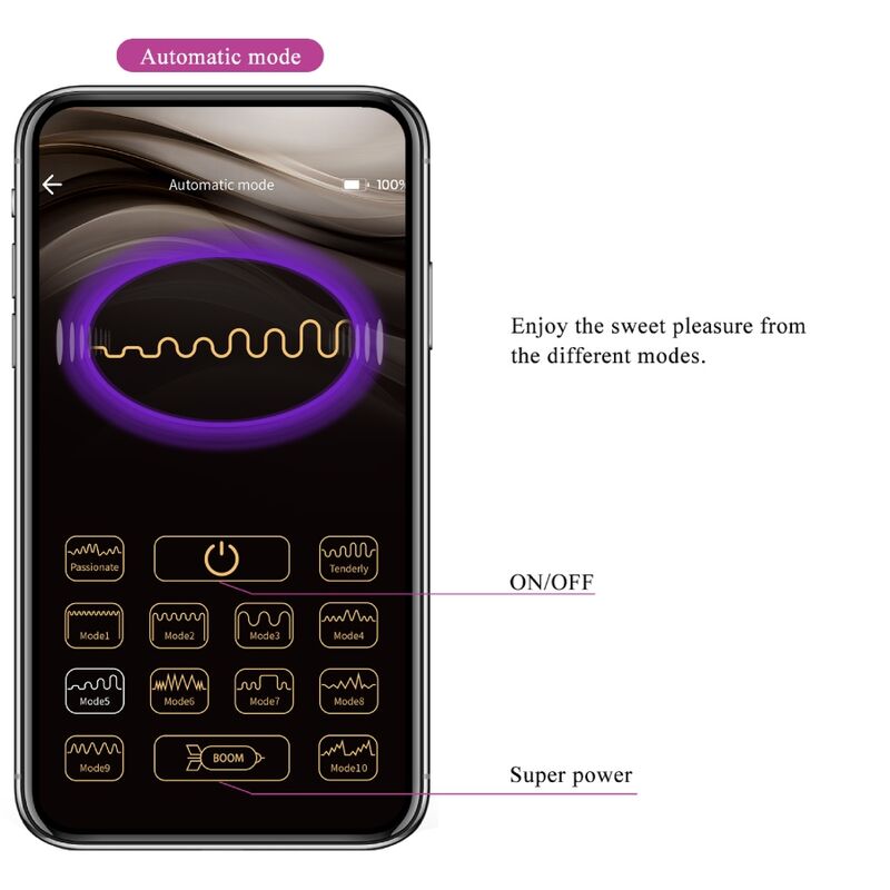 PRETTY LOVE - HUEVO VIBRADOR NYMPH CONTROLADO POR APP MORADO