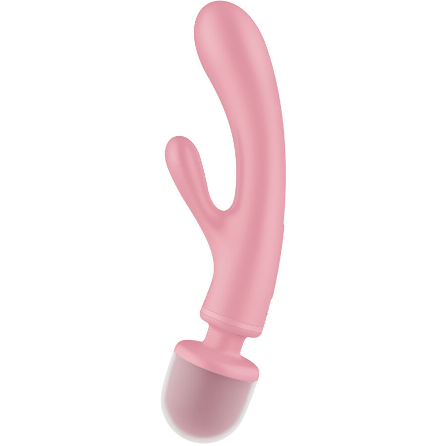 SATISFYER - MASSEUR VIBRATEUR LAPIN TRIPLE LOVER ROSE