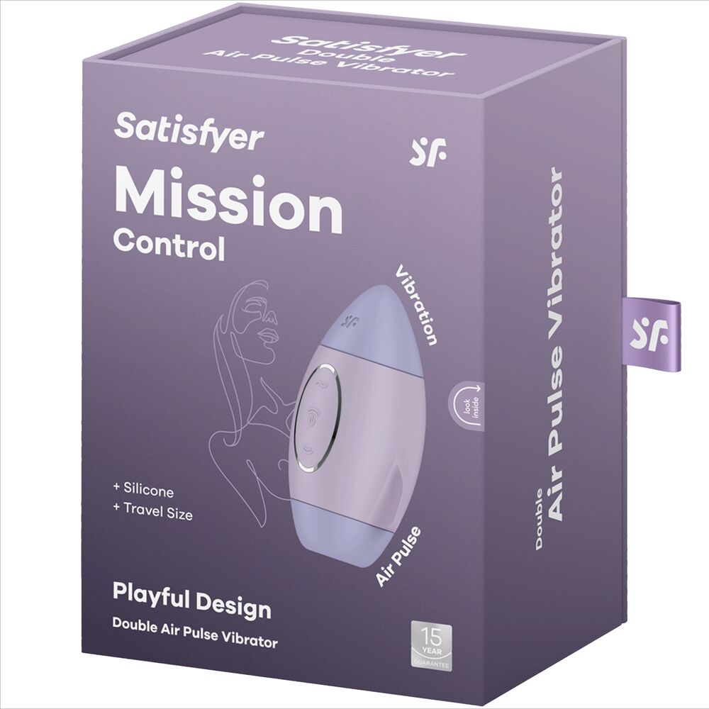 SATISFYER - MISSION CONTROL PETIT VIBRATEUR  DOUBLE IMPULSION LILAS