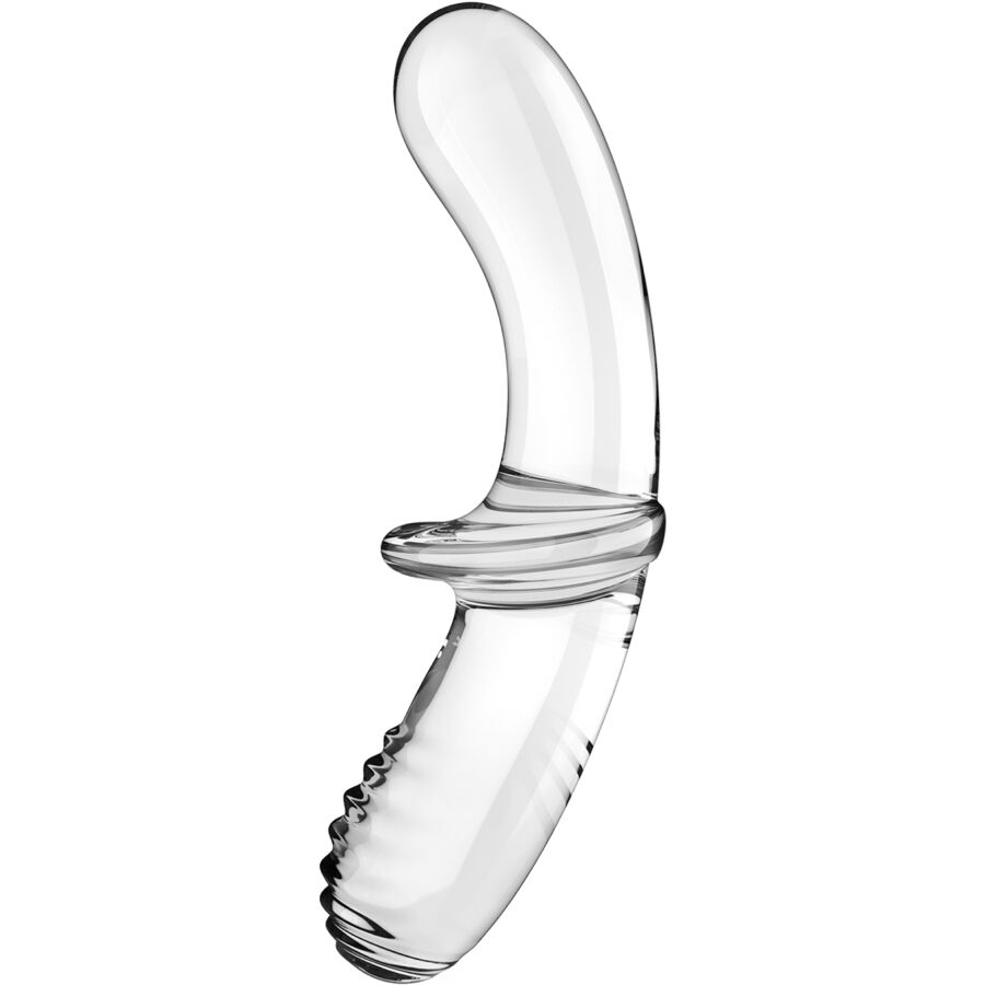 SATISFYER - DILDO DOBLE CRISTAL TRANSPARENTE