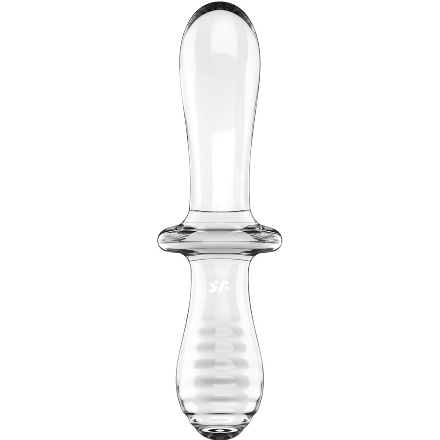 SATISFYER - DILDO DOBLE CRISTAL TRANSPARENTE