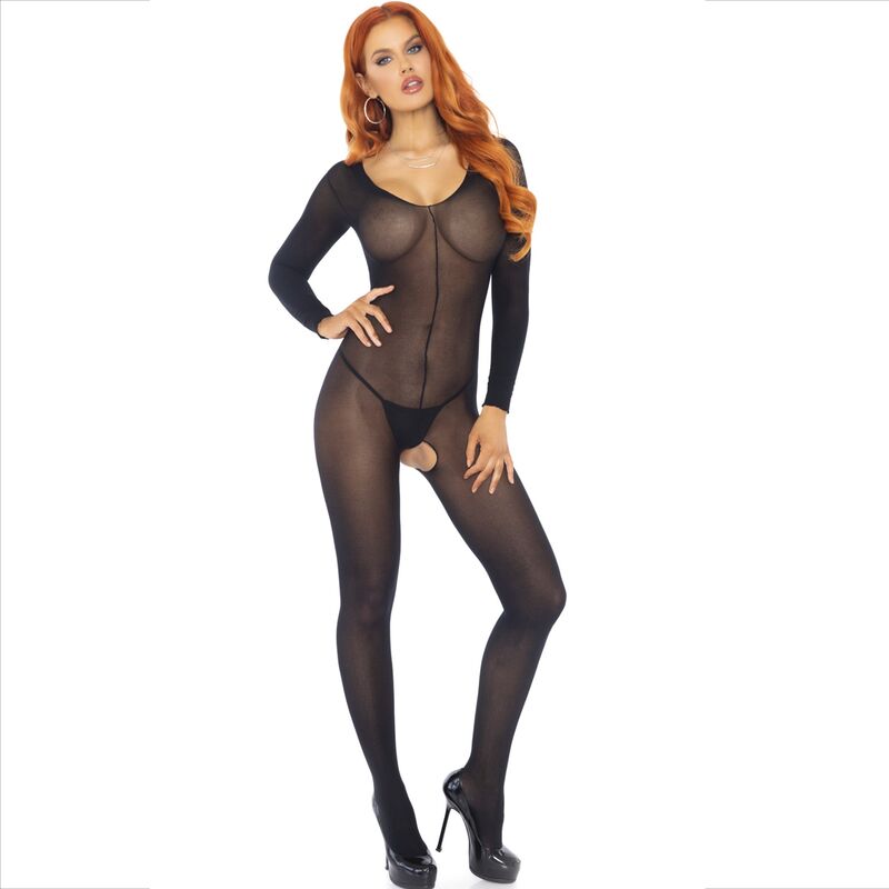 LEG AVENUE - BODYSTOCKING MANCHES LONGUES NOIR