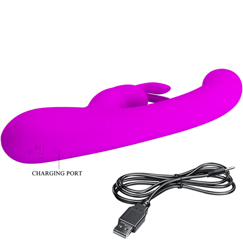 PRETTY LOVE - VIBRADOR LAMAR CONEJO Y PUNTO G MORADO