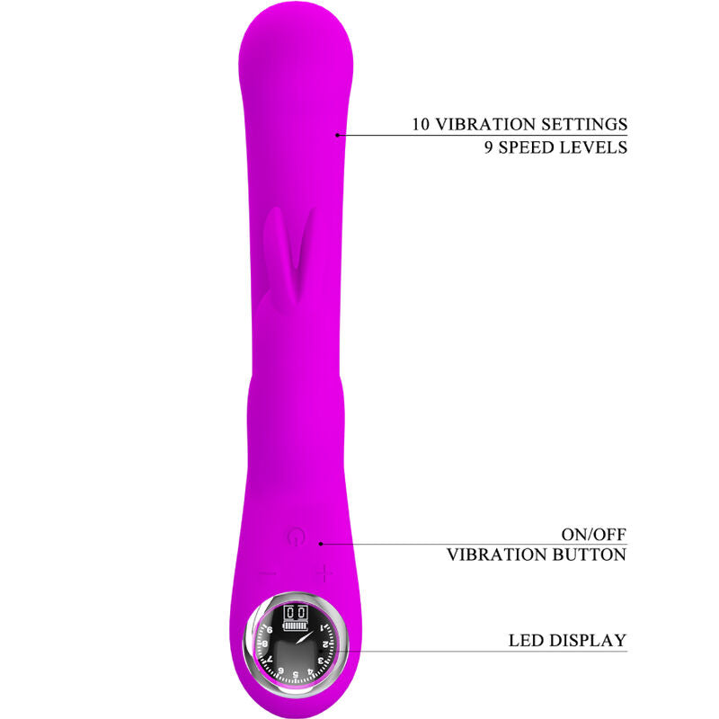 PRETTY LOVE - VIBRADOR LAMAR CONEJO Y PUNTO G MORADO