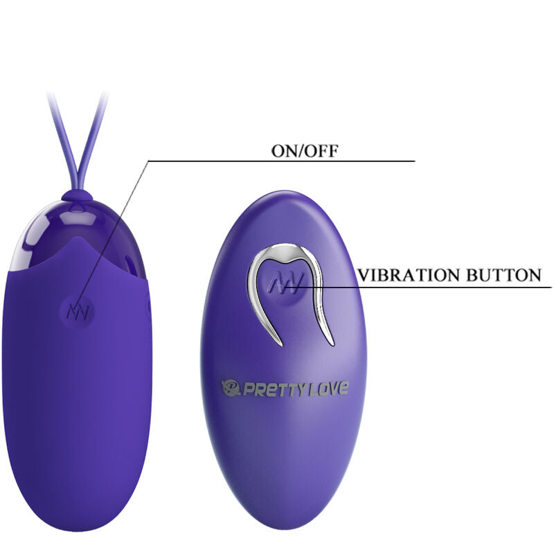 PRETTY LOVE - HUEVO VIBRADOR CON CONTROL REMOTO SHEPHERD YOUTH MORADO