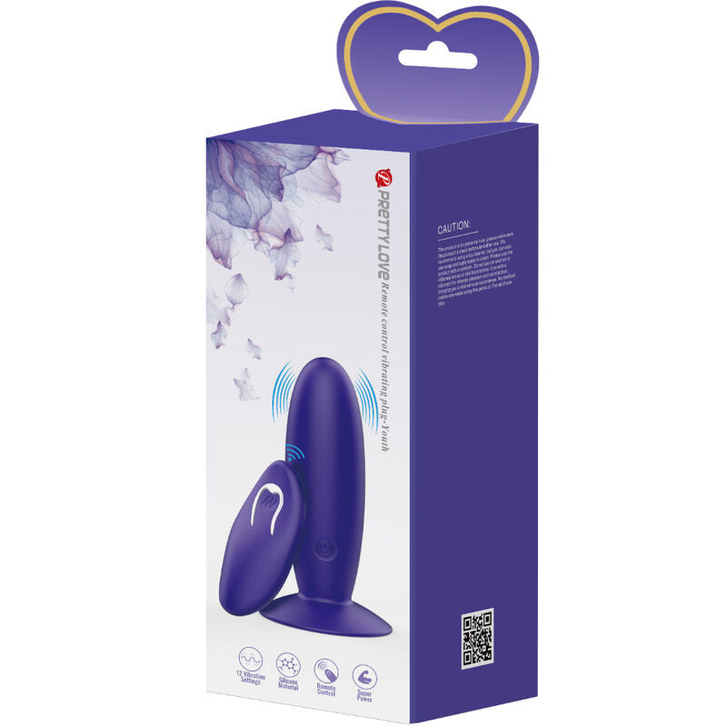 PRETTY LOVE - YOUTH PLUG VIBRADOR ANAL MANDO A DISTANCIA MORADO