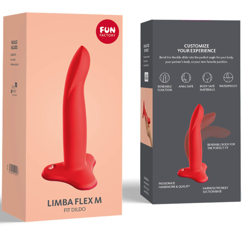 FUN FACTORY - DILDO LIMBA FLEXIBLE ROJO TALLA M