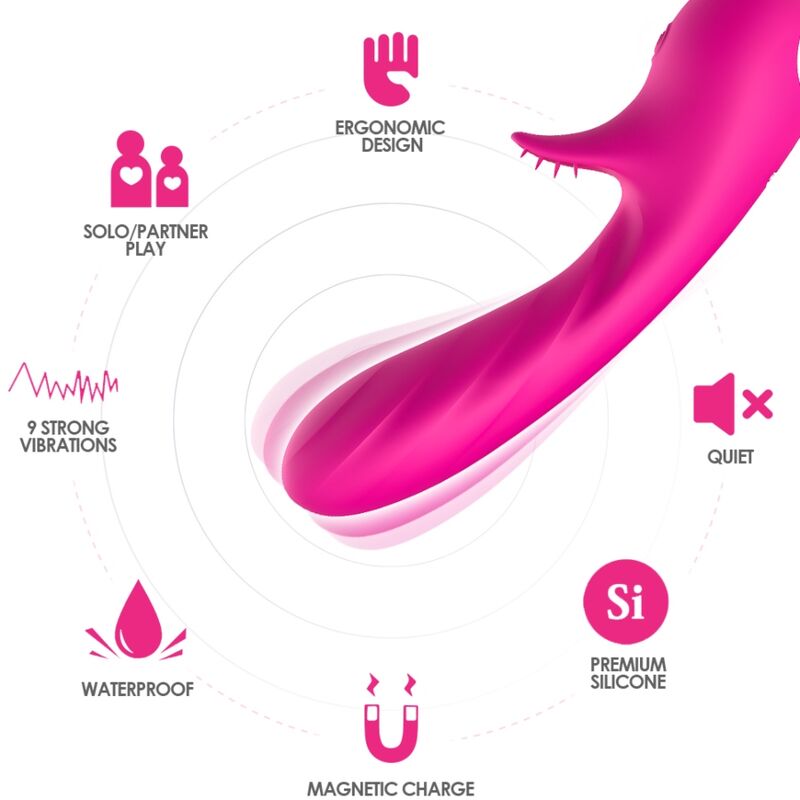 ARMONY - VIBRADOR ROMANCE CON ESTIMULADOR FUCSIA