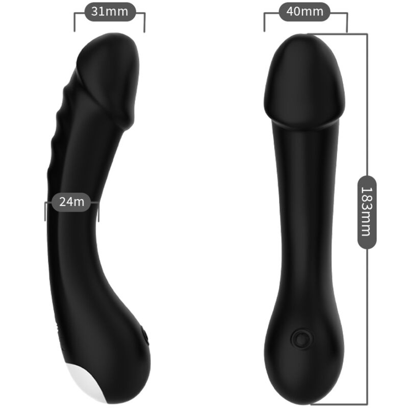 ARMONY - BLACK SILICONE G-SPOT VIBRATOR DILDO