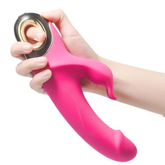 ARMONY - MEDIDOR DILDO CONEJO VIBRADOR ROTADOR FUCSIA