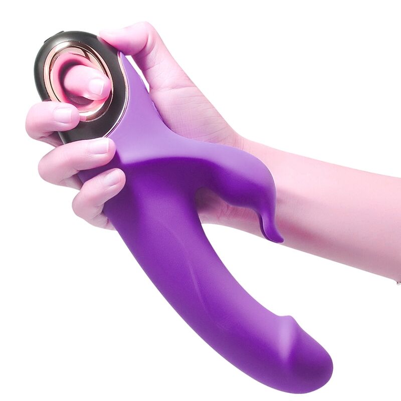 ARMONY - MEDIDOR DILDO CONEJO VIBRADOR ROTADOR MORADO