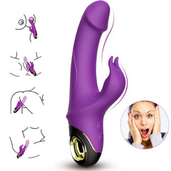 ARMONY - MEDIDOR DILDO CONEJO VIBRADOR ROTADOR MORADO