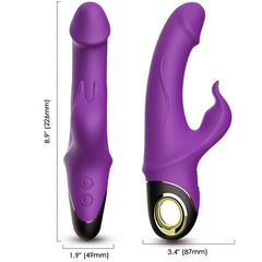 ARMONY - MEDIDOR DILDO CONEJO VIBRADOR ROTADOR MORADO