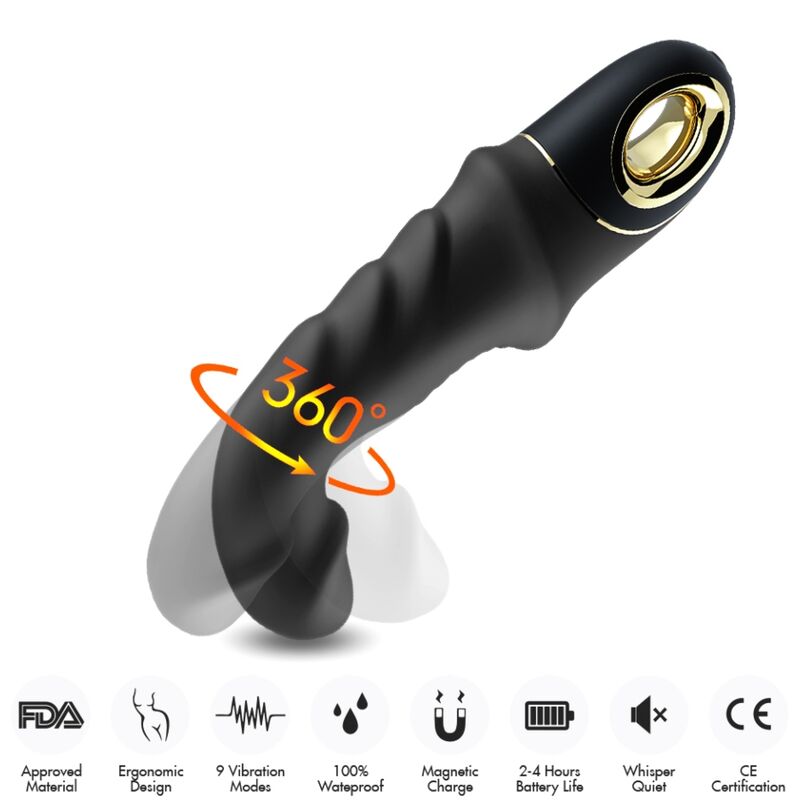 ARMONY - JOYBLADE BLACK ROTATING VIBRATOR DILDO