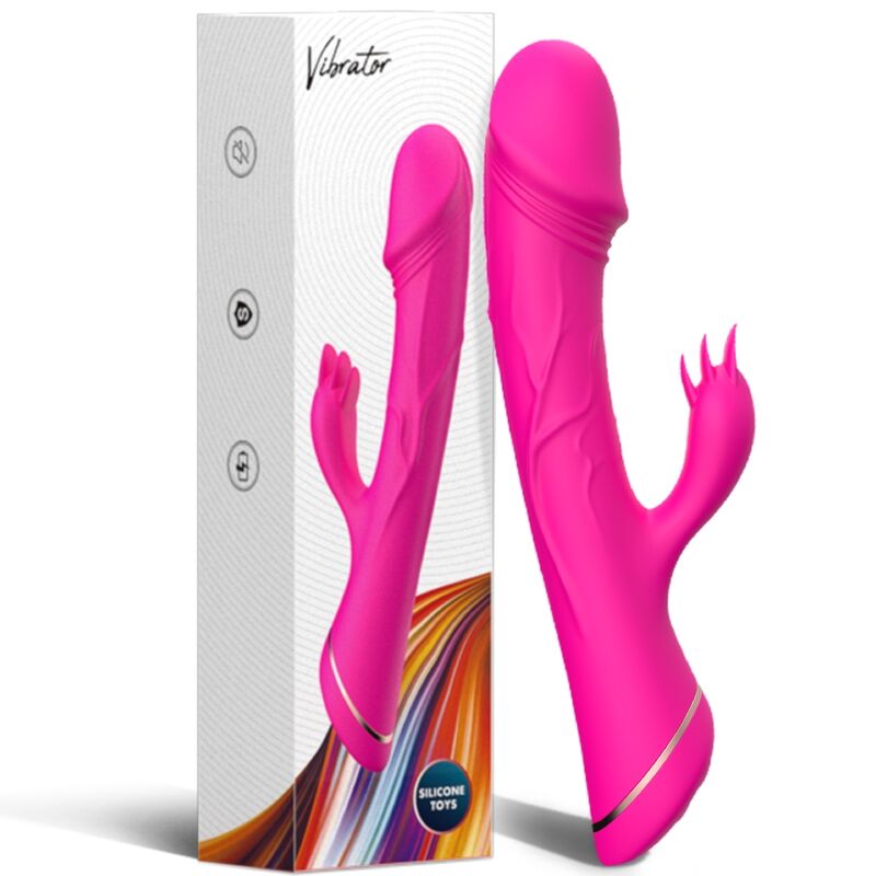 ARMONY - DILDO VIBRADOR CONEJO DE SILICONA FUCSIA