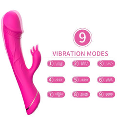 ARMONY - DILDO VIBRADOR CONEJO DE SILICONA FUCSIA