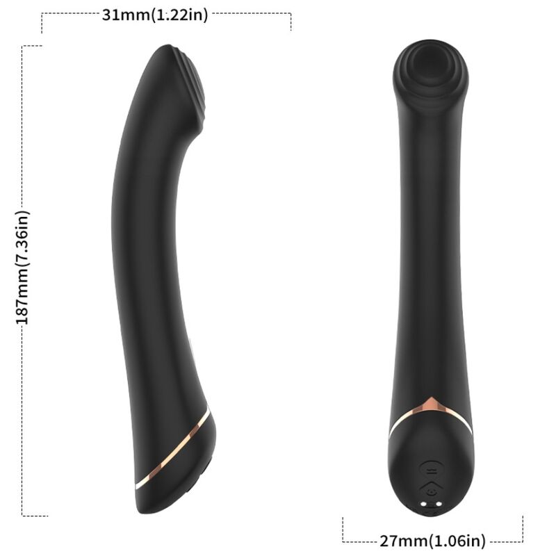 ARMONY - VIBRADOR DE SILICONA FALT HEAD NEGRO