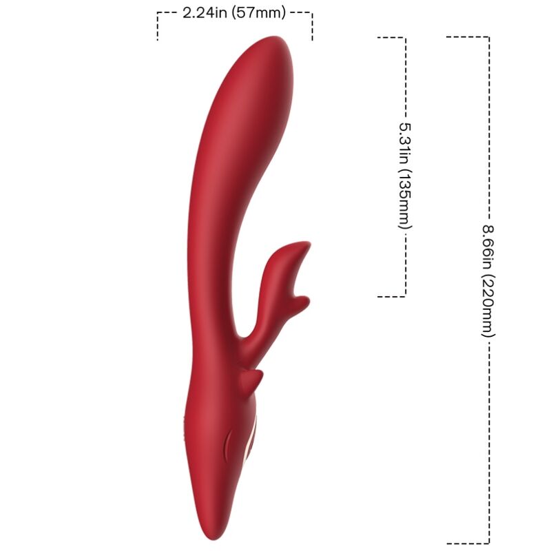 ARMONY - VIBRADOR CONEJO ALCE CURVO ROJO