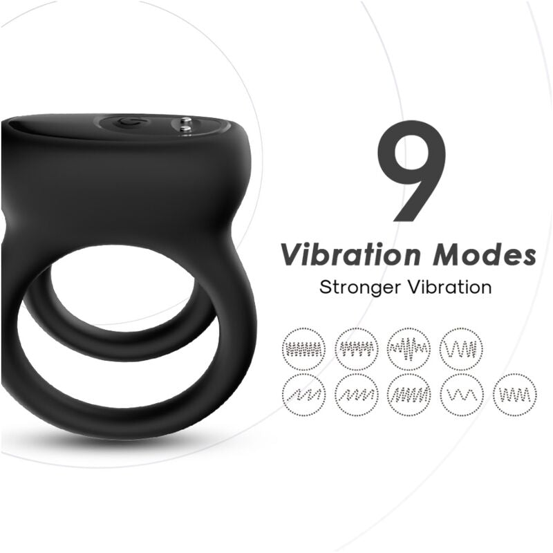 ARMONY - VIBRADOR DOBLE ANILLO NEGRO