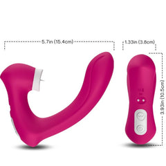 ARMONY - SECRETKISS LICKING VIBRATING CLITO &amp; CURVED VIBRATOR FUCHSIA