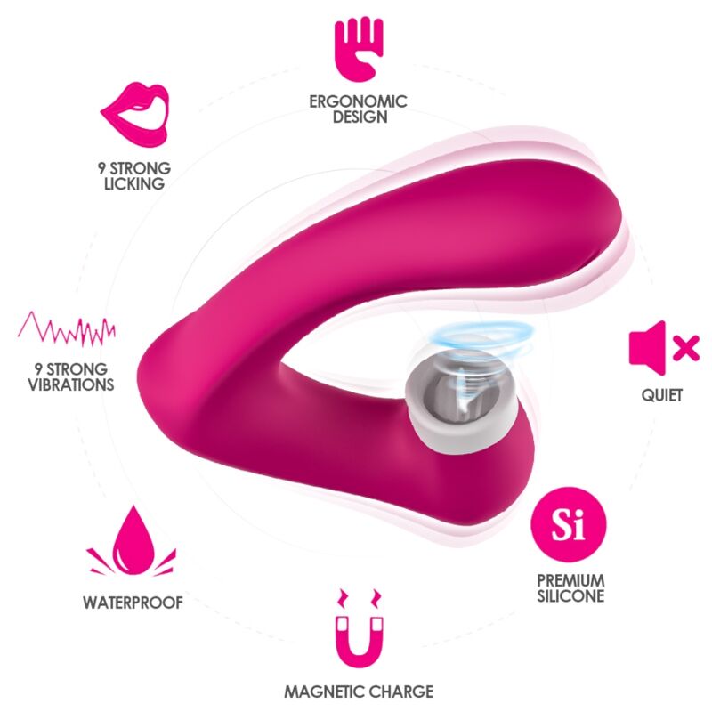 ARMONY - SECRETKISS LICKING VIBRATING CLITO &amp; CURVED VIBRATOR FUCHSIA