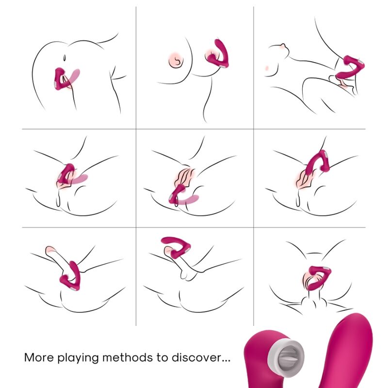 ARMONY - SECRETKISS LICKING VIBRATING CLITO &amp; CURVED VIBRATOR FUCHSIA