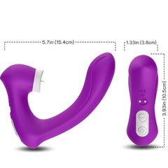 ARMONY - SECRETKISS LICKING VIBRATING CLITO &amp; CURVED VIBRATOR PURPLE