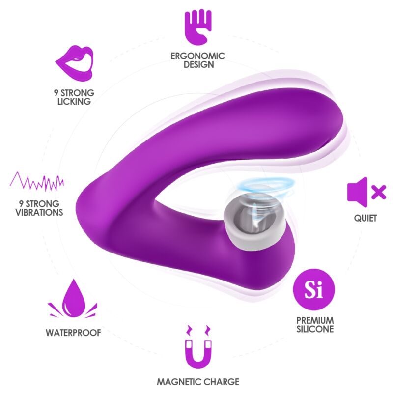 ARMONY - SECRETKISS LICKING VIBRATING CLITO &amp; CURVED VIBRATOR PURPLE