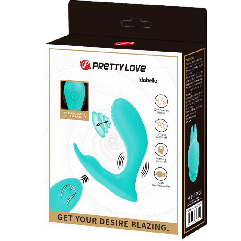 PRETTY LOVE - IDABELLE BLUE VIBRATION AND PULSATION REMOTE CONTROL