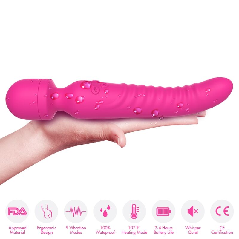 ARMONY - MASAJEADOR MISSION &amp; VIBRADOR EFECTO CALOR FUCSIA