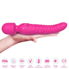 ARMONY - MASAJEADOR MISSION &amp; VIBRADOR EFECTO CALOR FUCSIA