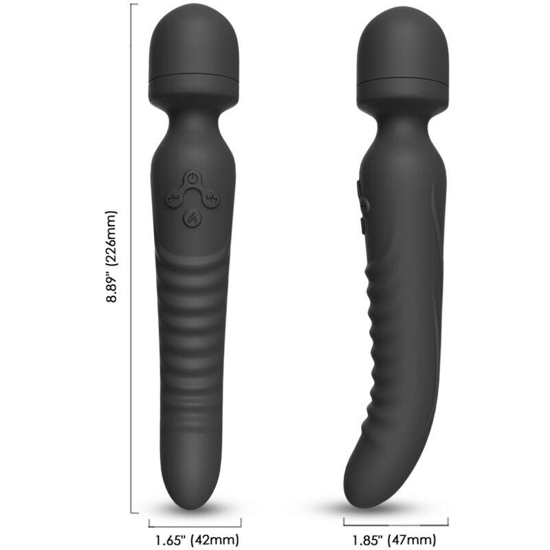 ARMONY - MASAJEADOR MISSION Y VIBRADOR EFECTO CALOR NEGRO