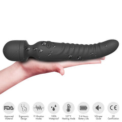 ARMONY - MASAJEADOR MISSION Y VIBRADOR EFECTO CALOR NEGRO