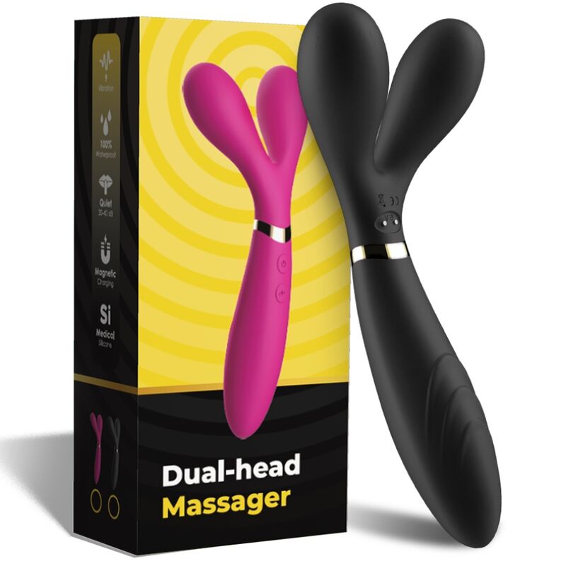 ARMONY - Y-WAND MASAJE Y VIBRADOR DOBLE CABEZA NEGRO