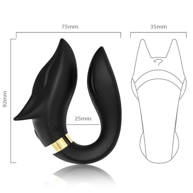 ARMONY - FOX VIBRATOR FOR COUPLES REMOTE CONTROL BLACK