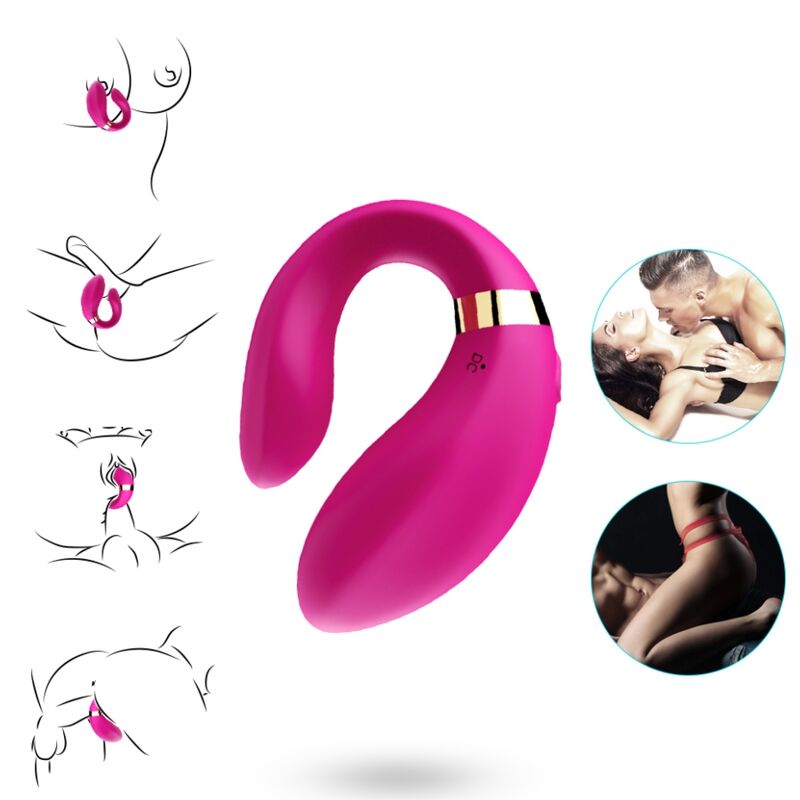 ARMONY - CRESCENT VIBRATOR FOR COUPLES REMOTE CONTROL FUCHSIA