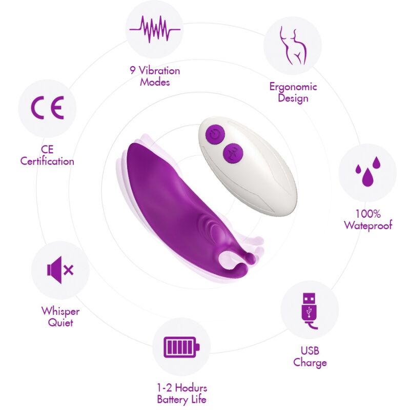 ARMONY - BRAGAS USABLES HONEYBEE PUNTO G VIBRADOR CONTROL REMOTO MORADO