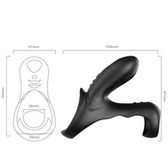 ARMONY - ANILLO VIBRADOR DOBLE RANGER PARA PAREJAS NEGRO