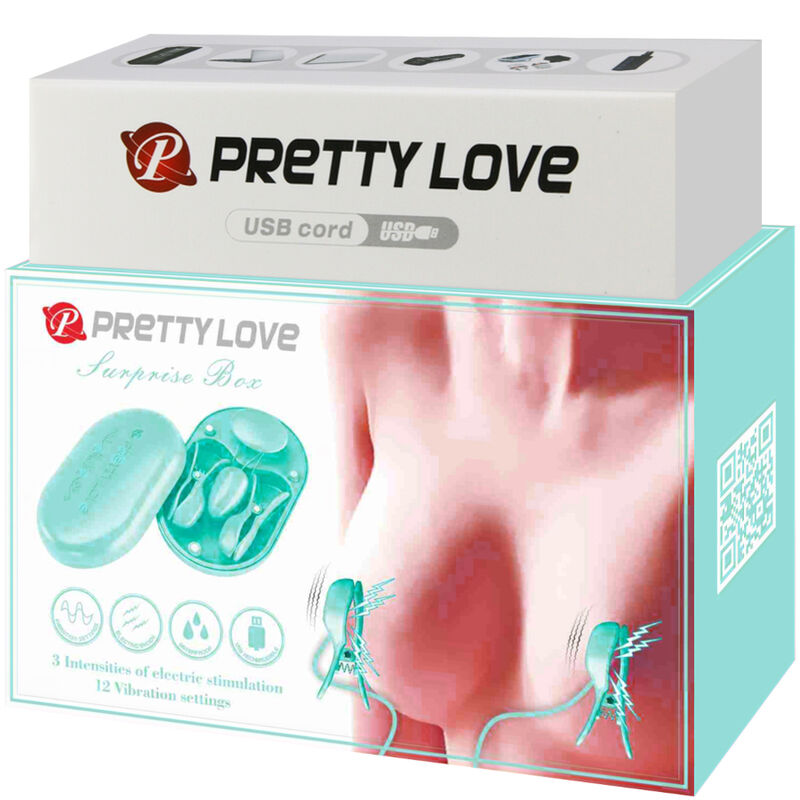 PRETTY LOVE - SURPRISE BOX BLUE ELECTRO STIMULATION CLAMP