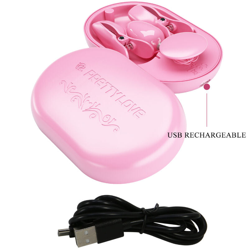 PRETTY LOVE - SURPRISE BOX OF PINK ELECTRO STIMULATION CLAMPS