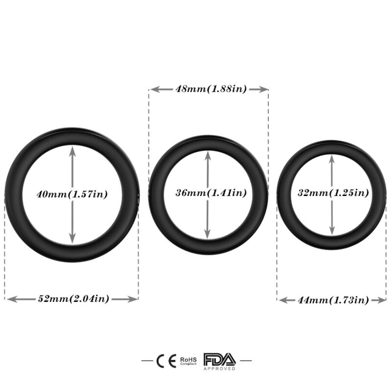 ARMONY - ANILLO TRIPLE DE SILICONA NEGRO