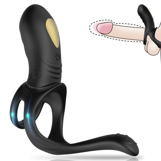 ARMONY - VIBRATEUR JUMPER RING POUR COUPLES & PLUG ANAL NOIR