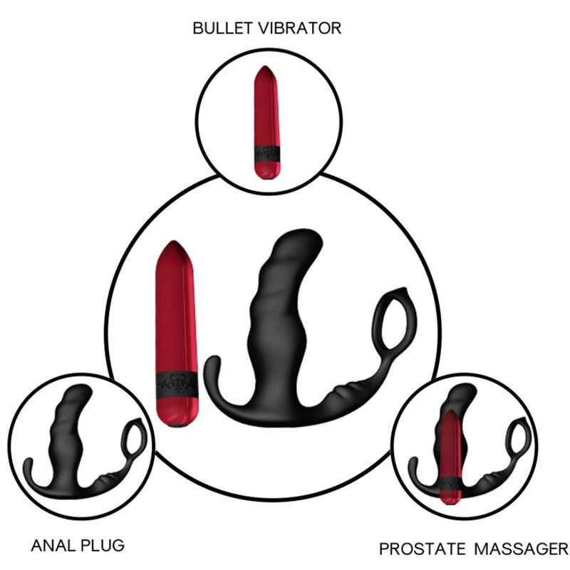 ARMONY - KNIGHT ANAL PROSTATE VIBRATOR &amp; RING REMOTE CONTROL BLACK