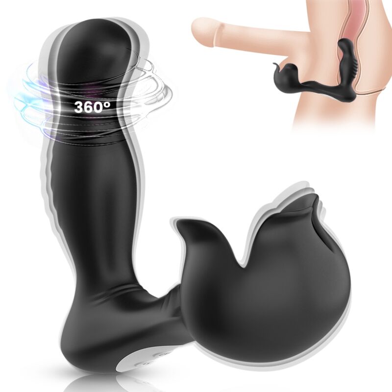 ARMONY - ANAL SURROUND VIBRATOR &amp; TESTICULOS STIMULATOR REMOTE CONTROL BLACK